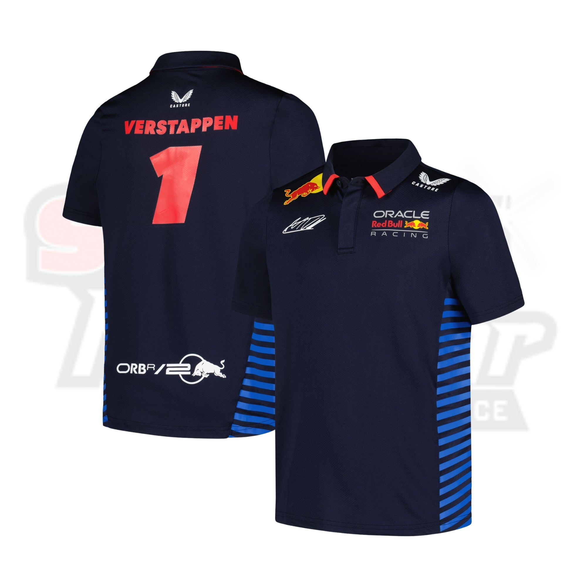 Men's Castore Max Verstappen Navy Red Bull Racing 2024 Team Polo