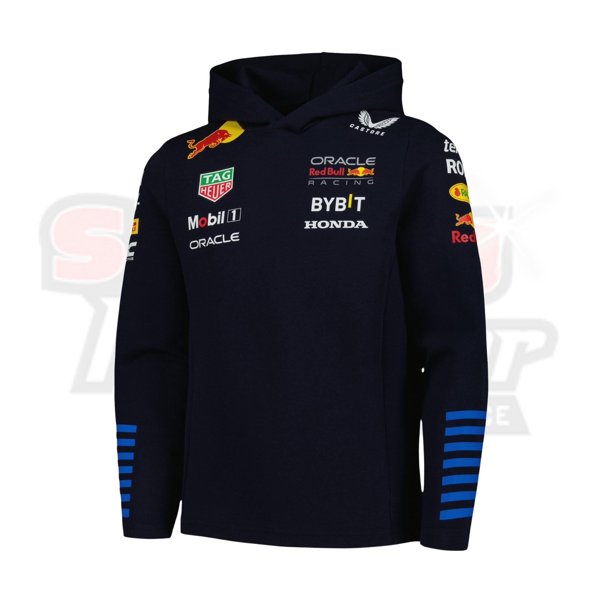 Men_s Castore Navy Red Bull Racing 2024 Team Tri-Blend Pullover Hoodie