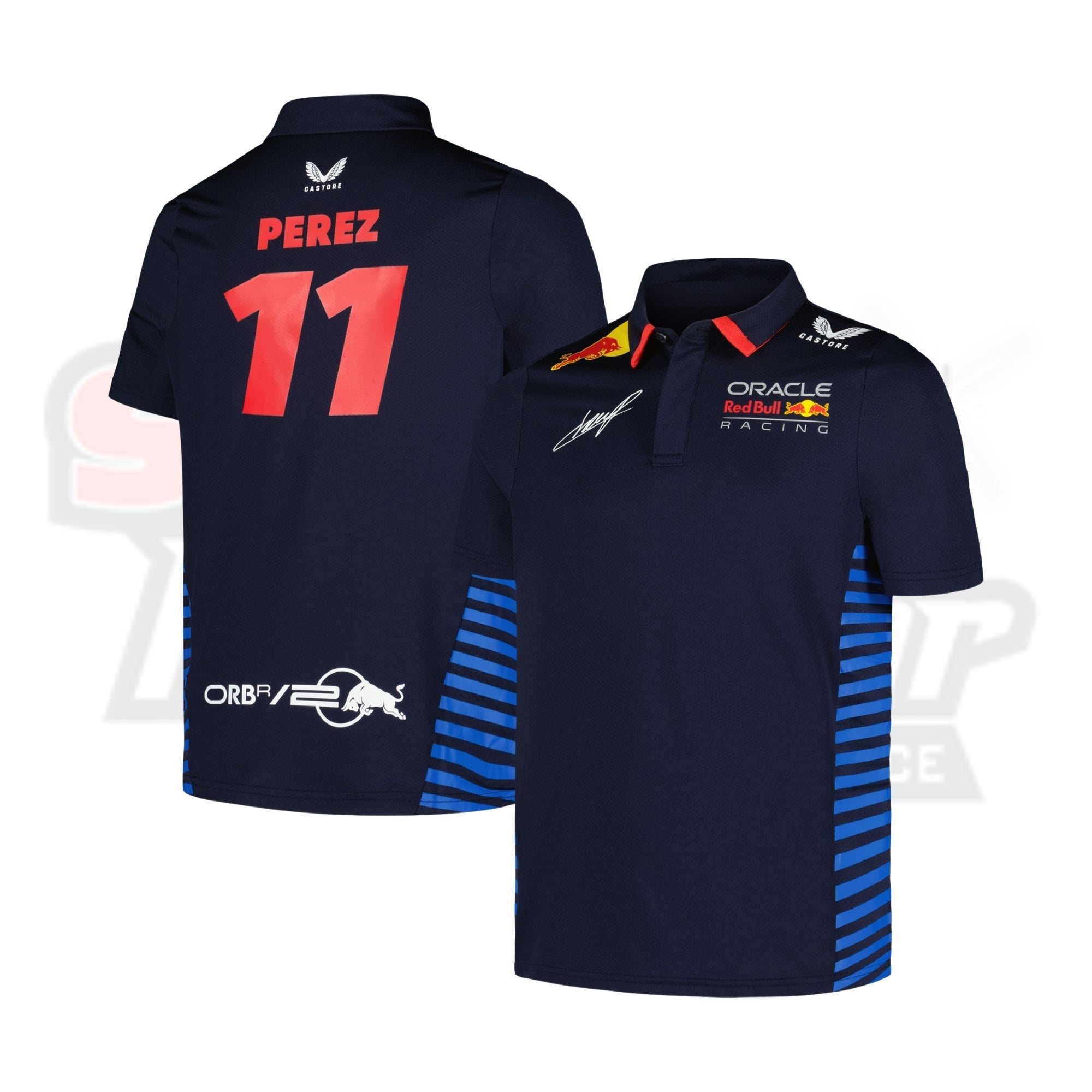 Men_s Castore Sergio Perez Navy Red Bull Racing 2024 Team Polo