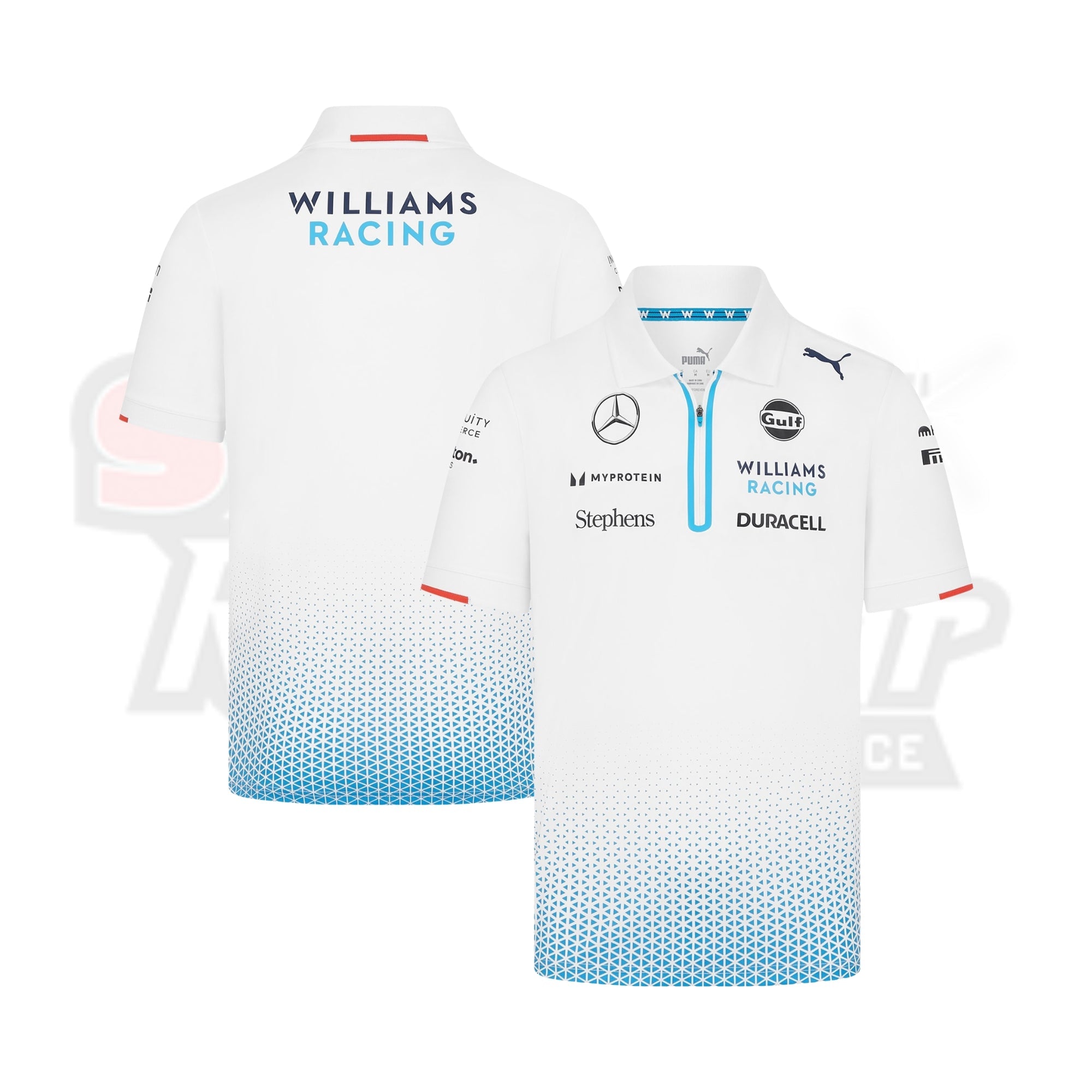 Men_s Puma White Williams Racing 2024 Replica Team Quarter-Zip Polo