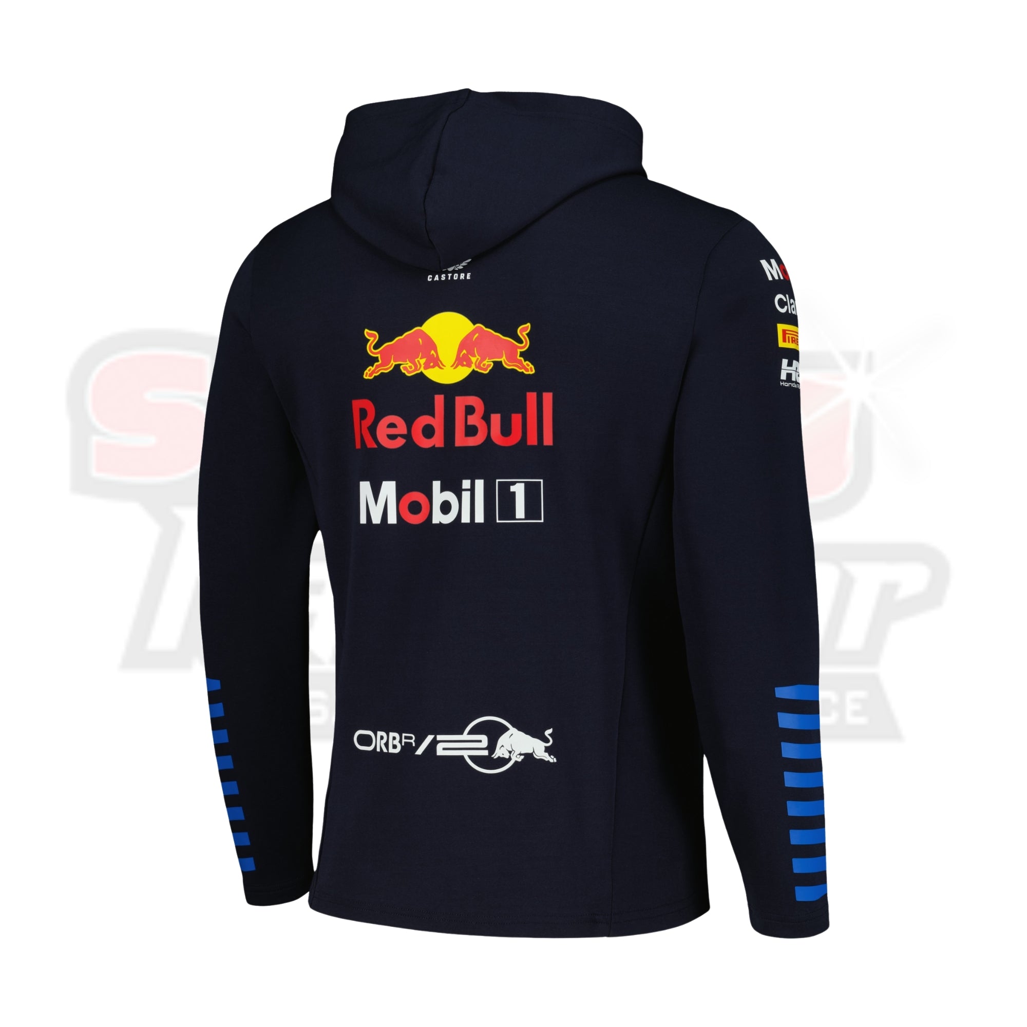 Men's Castore Navy Red Bull Racing 2024 Team Full-Zip Tri-Blend Hoodie