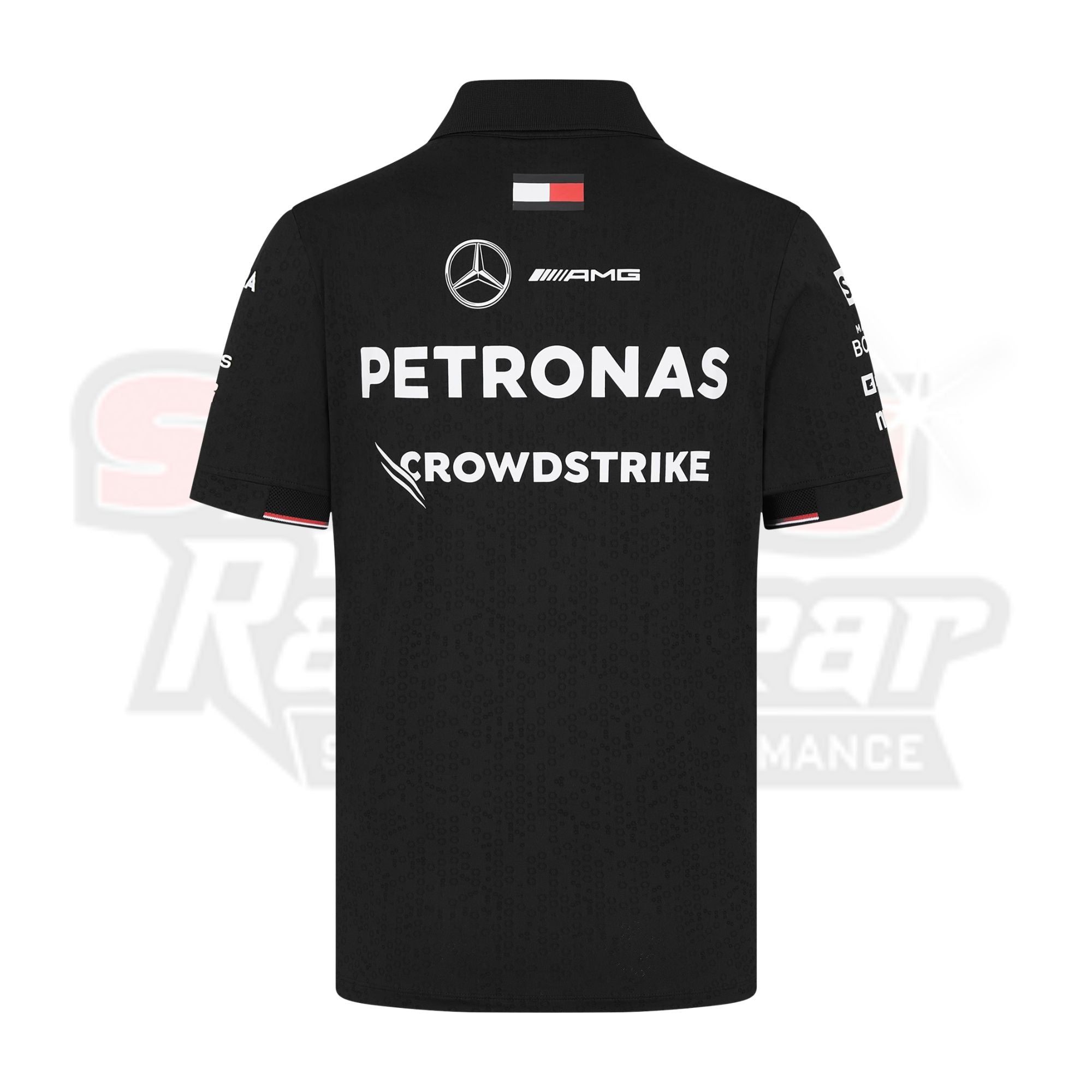 Mens Black Mercedes-AMG Petronas F1 Team 2024 Team Replica Polo