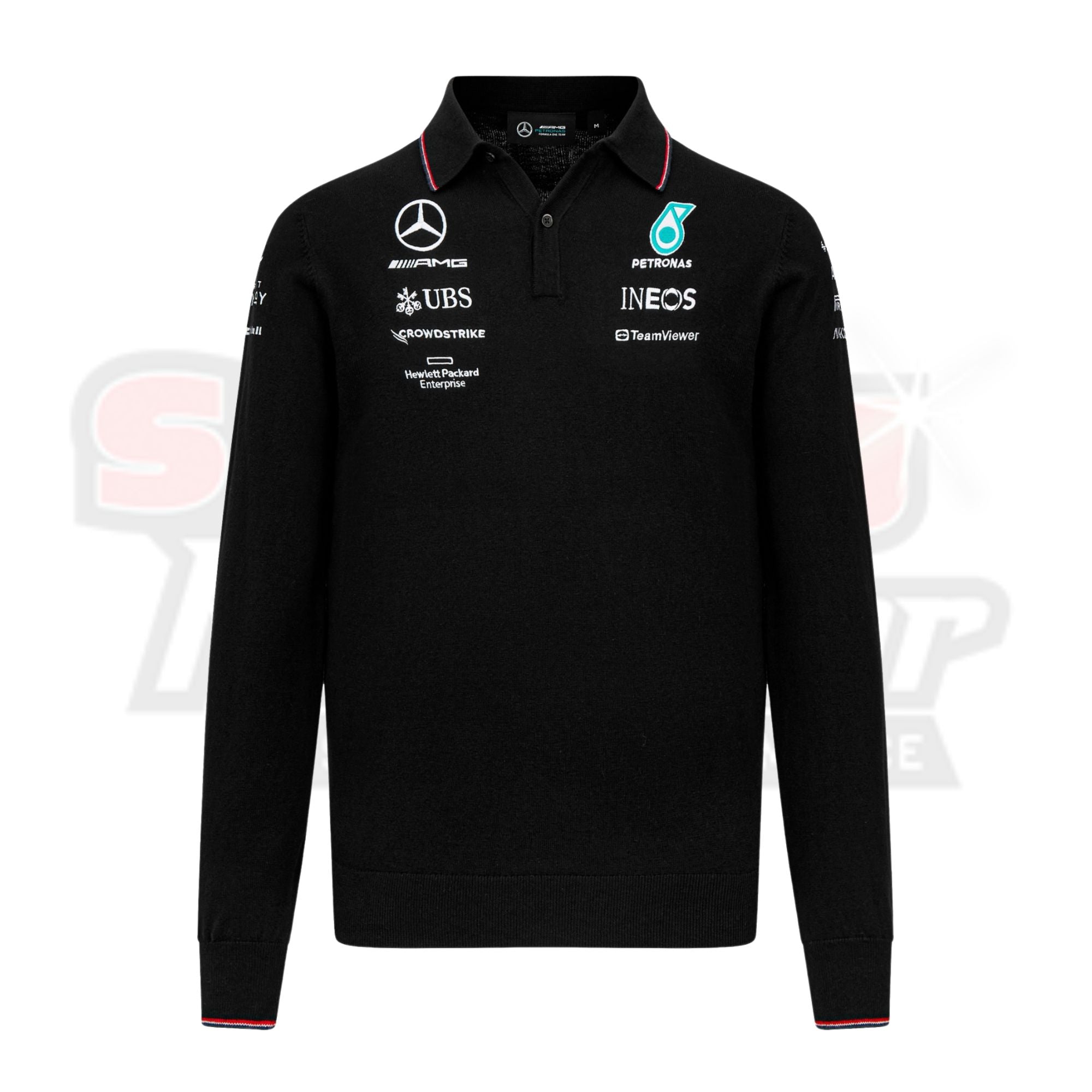 Mercedes AMG Petronas F1 2023 Team Knitted Long Sleeve Polo