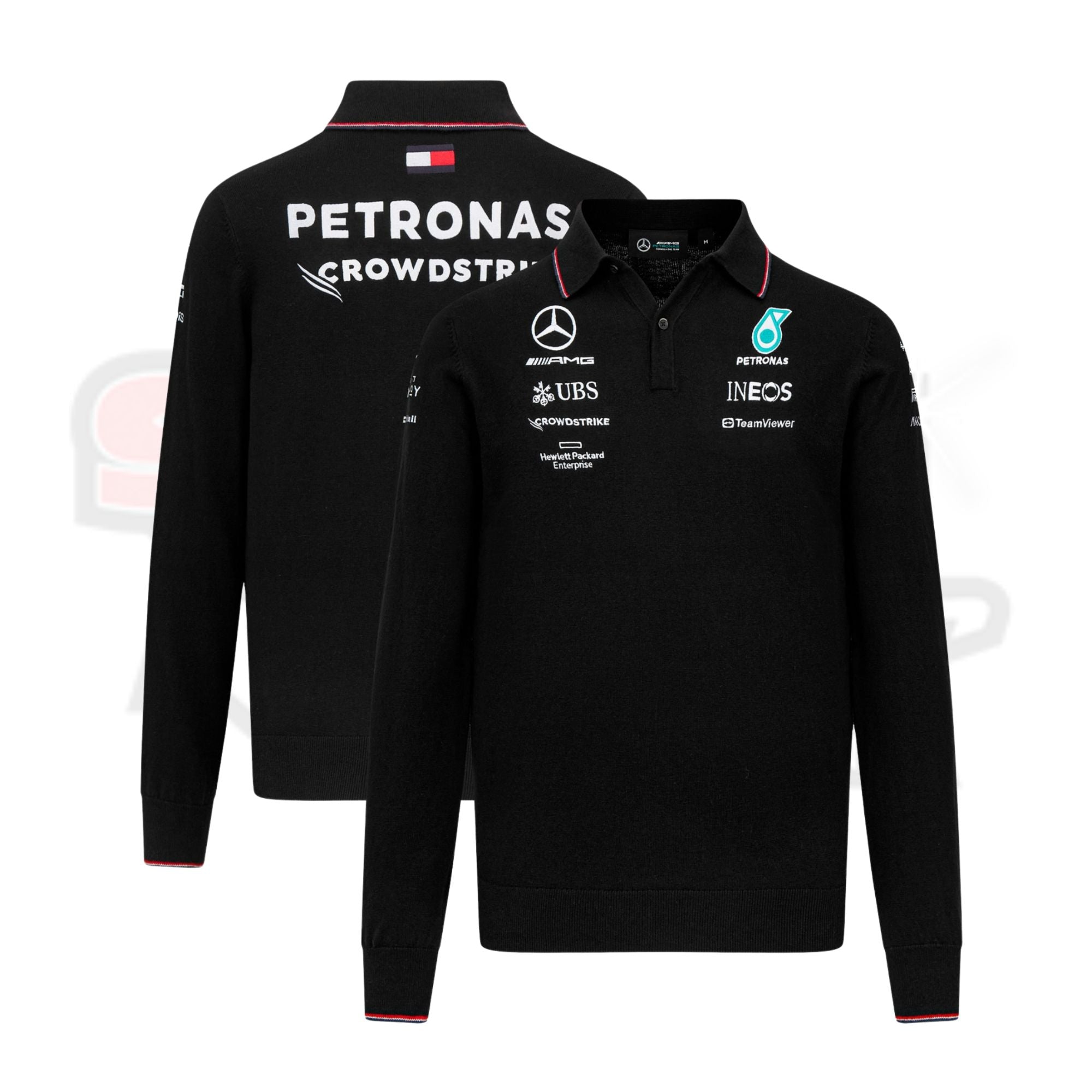 Mercedes AMG Petronas F1 2023 Team Knitted Long Sleeve Polo