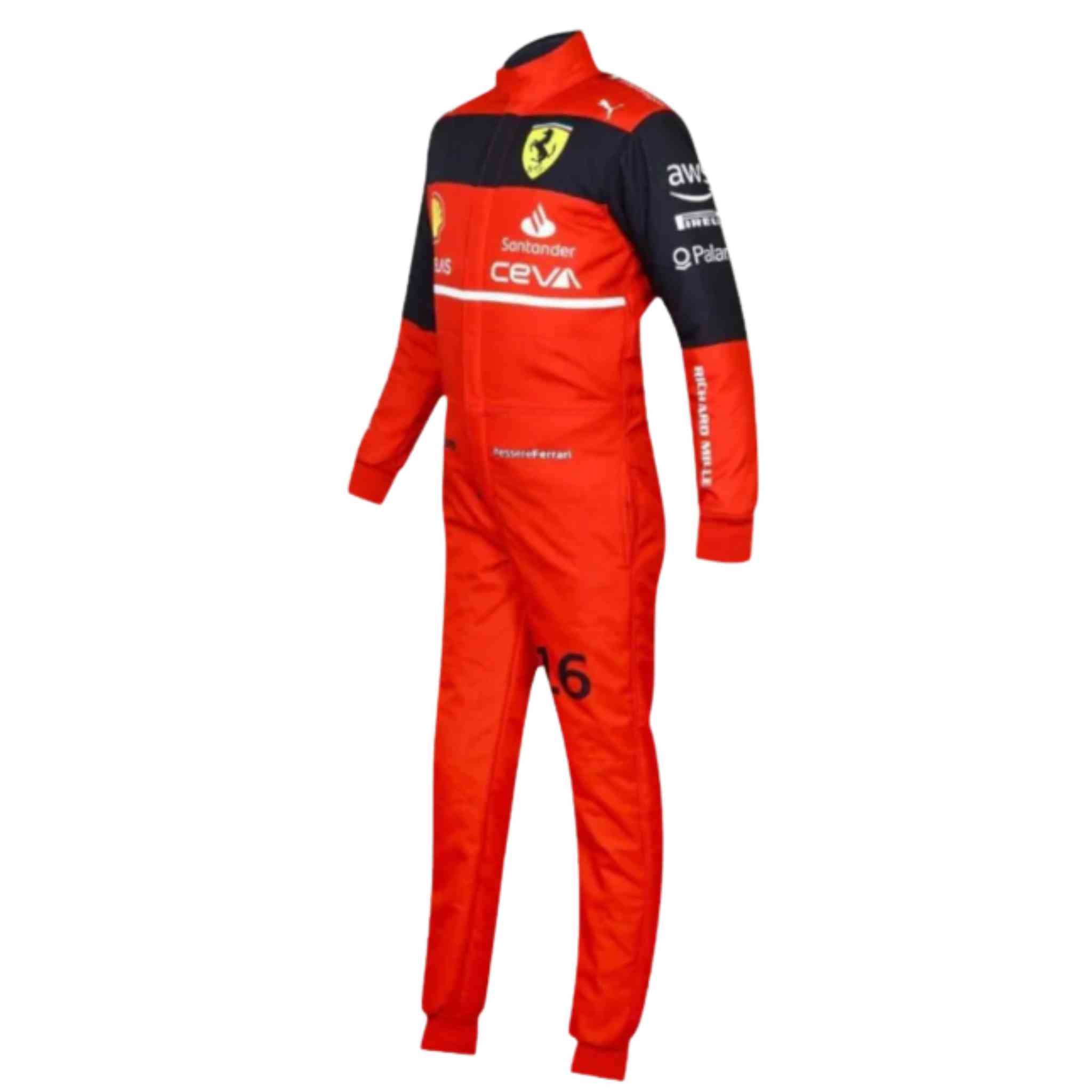 New Charles Leclerc 2022 F1 Ferrari Team Race Suit