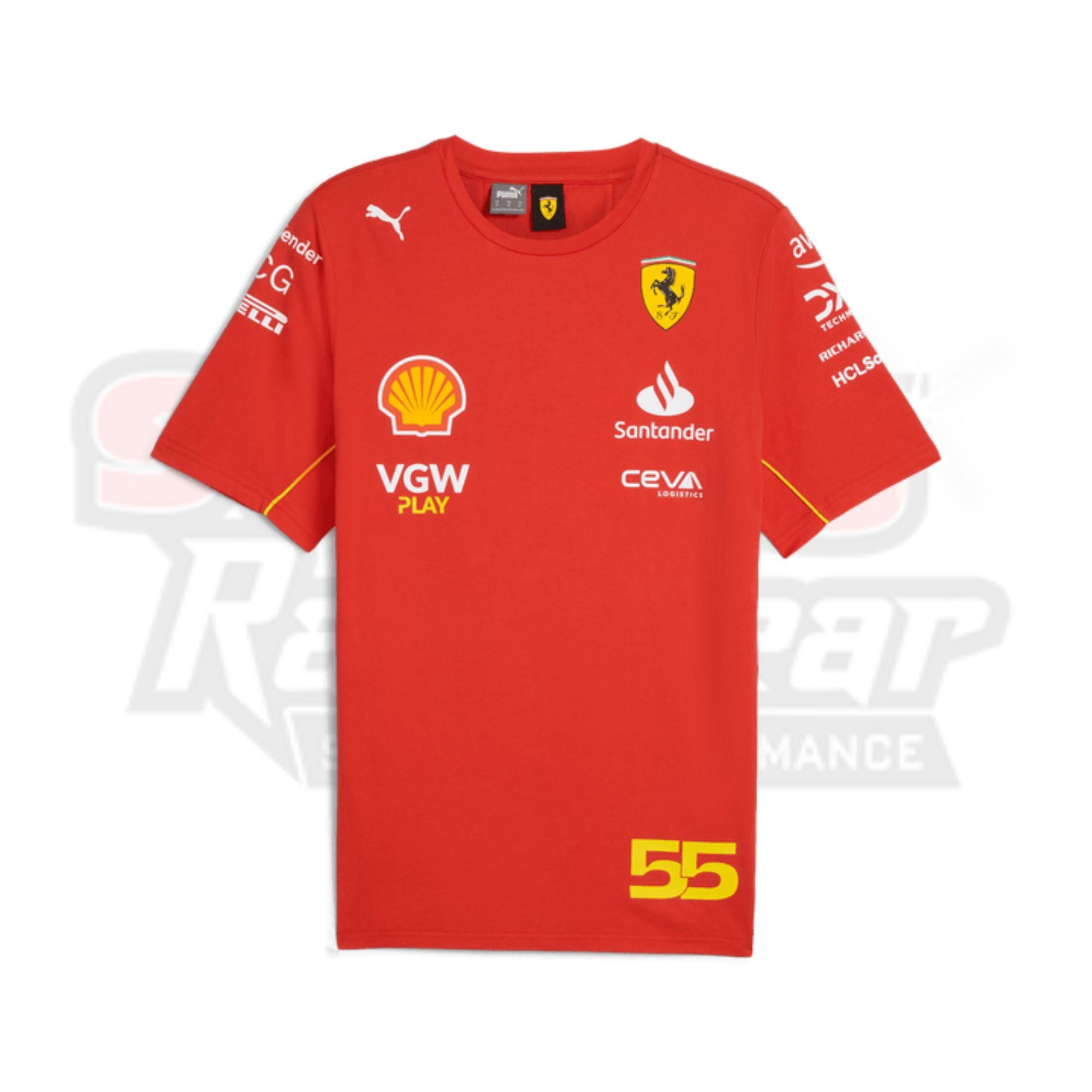 Scuderia Ferrari F1 2024 Mens Carlos Sainz Team T-Shirt - Red