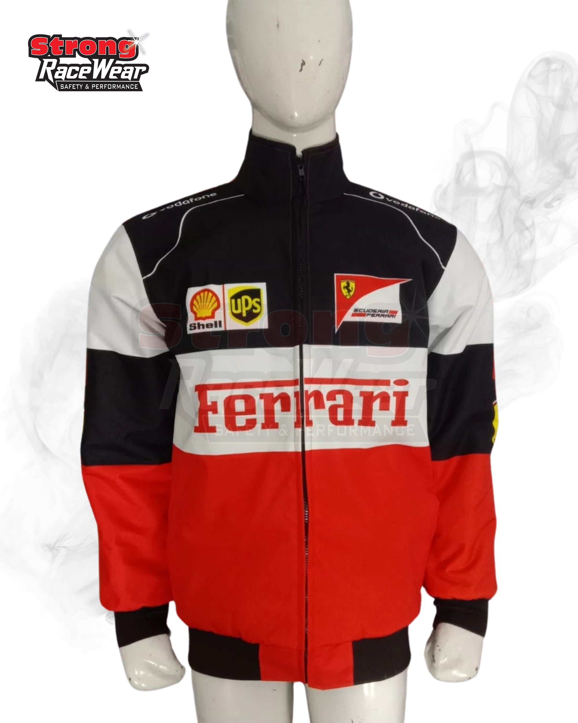 White Ferrari Racing F1 Vantage Jacket Sublimation Printed