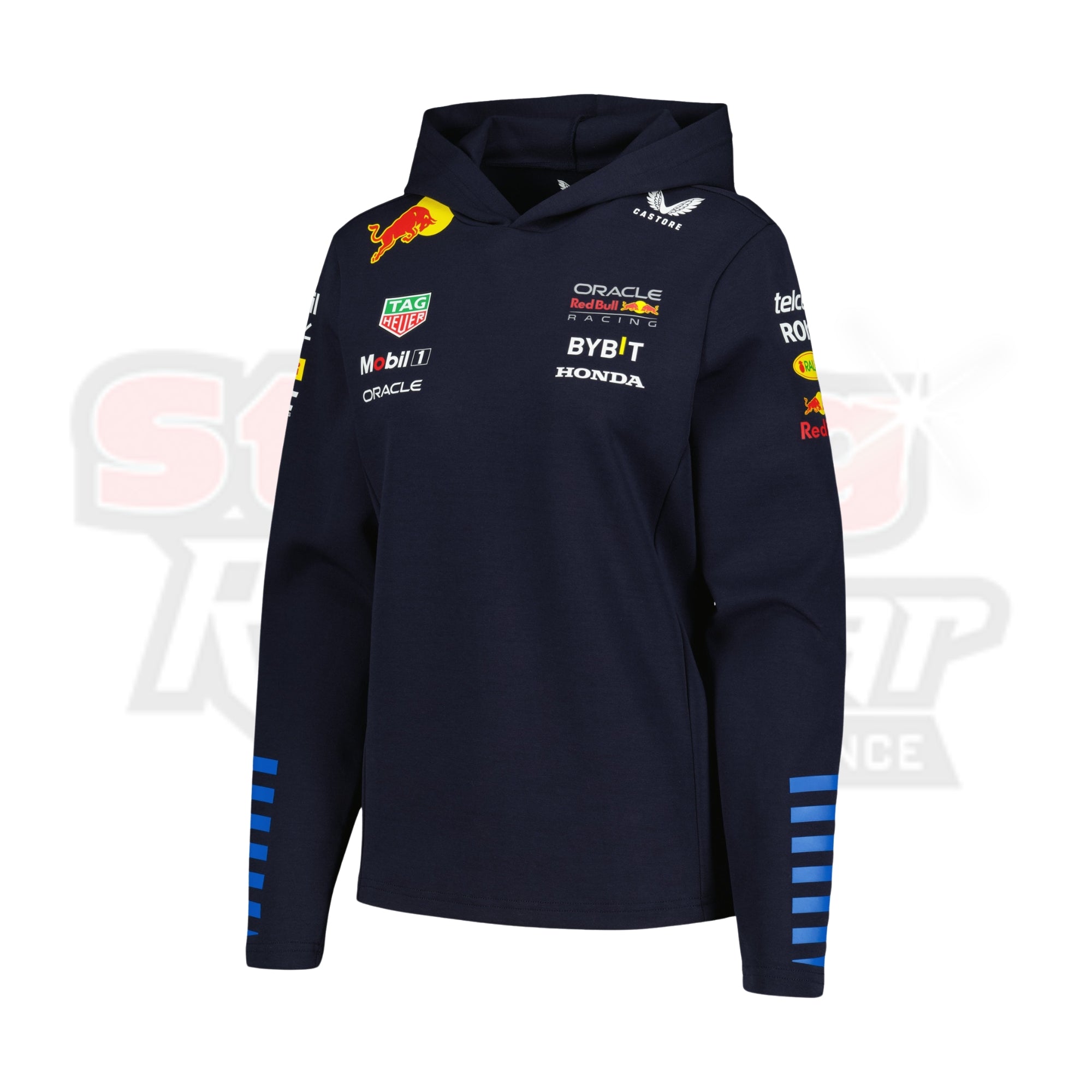 Women's Castore Navy Red Bull Racing 2024 Team Tri-Blend Pullover Hoodie